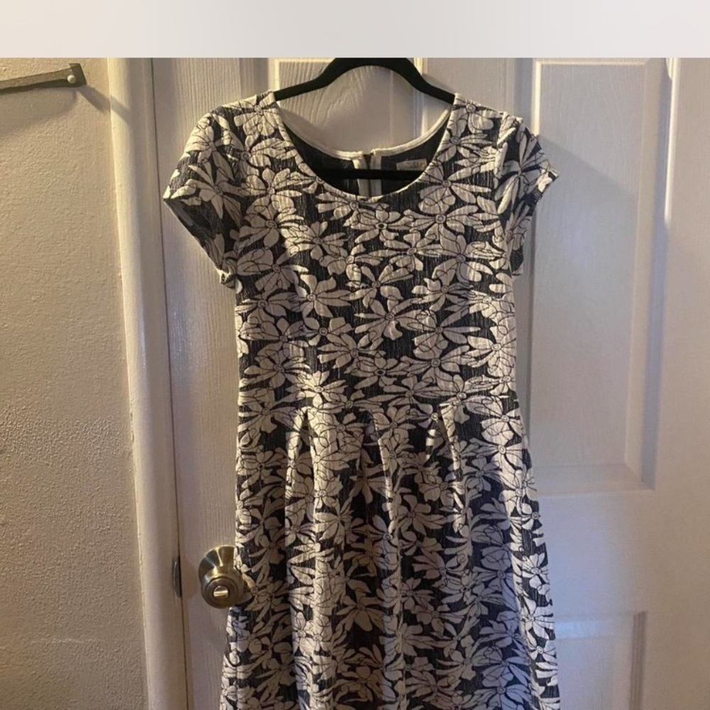 Maison Jules Black and White Floral Dress